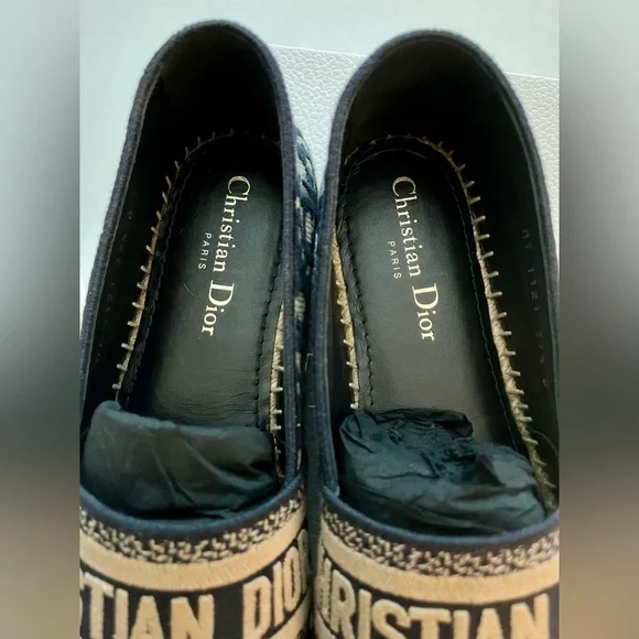 Dior Logo Espadrilles in deep blue. - Picture 3 of 9